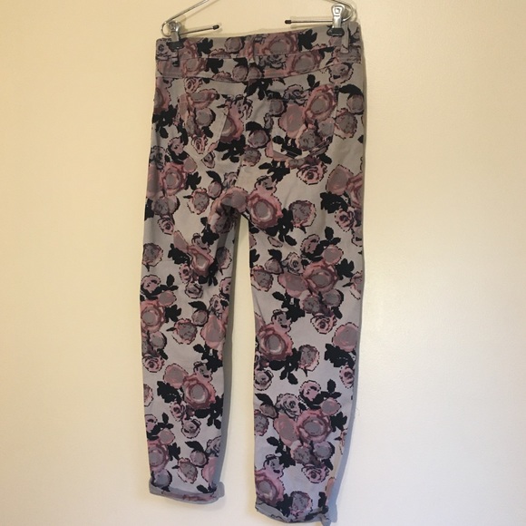 Dusty Pink Floral Skinny Jeggings - Picture 1 of 4
